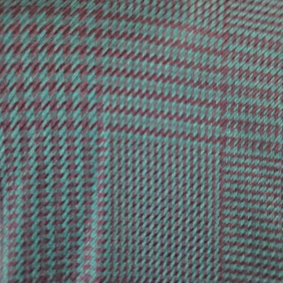 80s Vintage Green Navy Houndstooth Plaid Retro Workwear Power Skirt Suit Size 4 - Picture 9 of 16